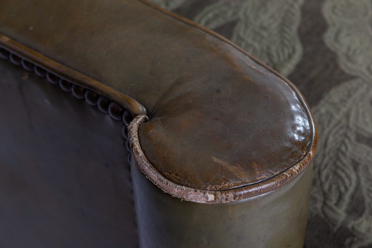Coppia di poltrone chesterfield bergere inglese originale verde